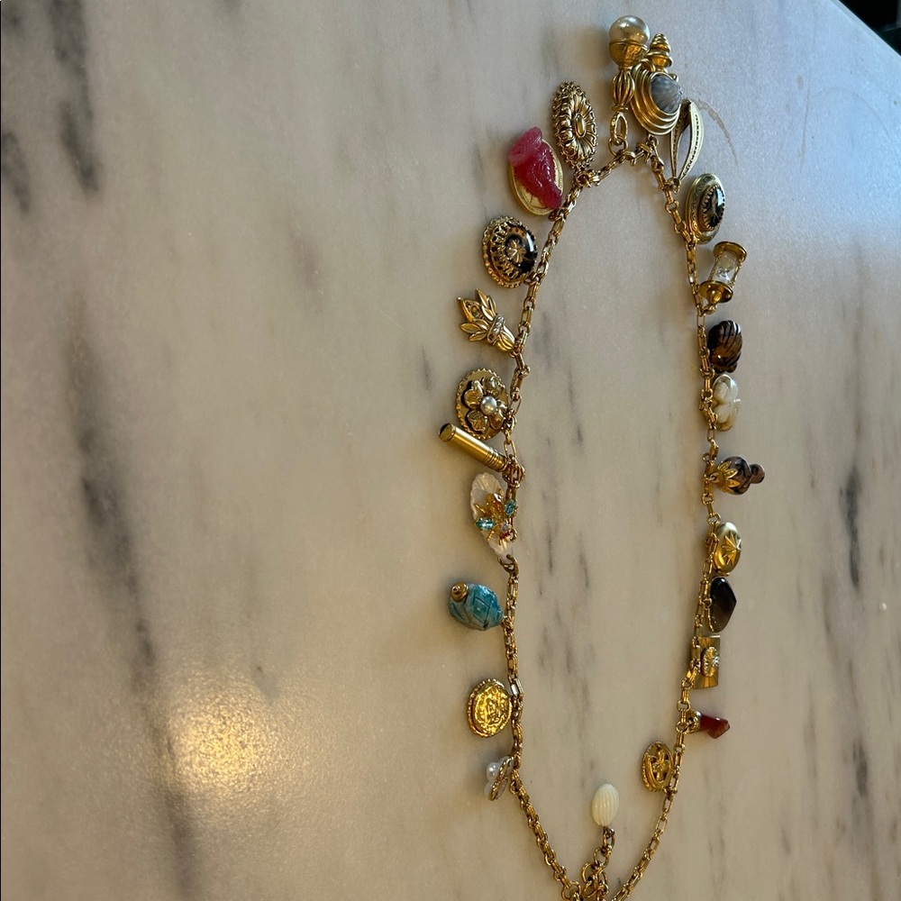Brinker + Eliza Gold Love Note Charm Necklace, never worn, very cool! - Picture 3 of 3